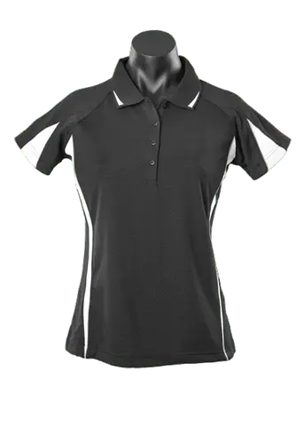 Aussie Pacific Casual Wear Black/White/Ashe / 8 AUSSIE PACIFIC eureka ladies polo shirt - 2304